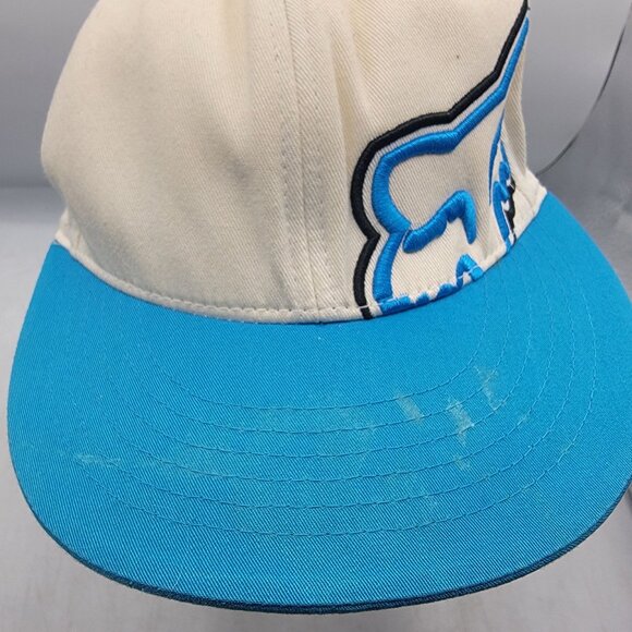 Fox Racing Small Medium White Blue Fitted Hat Motorcycles Motorcross Casual - Picture 10 of 10